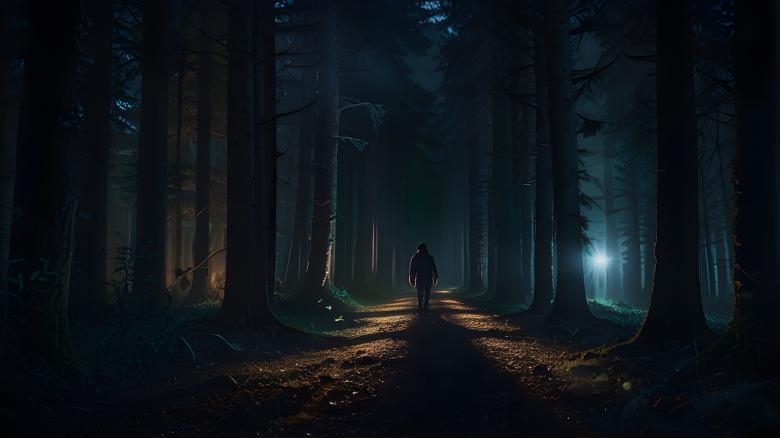 Free stock image of Person in dark forest  created by Infinity Focus