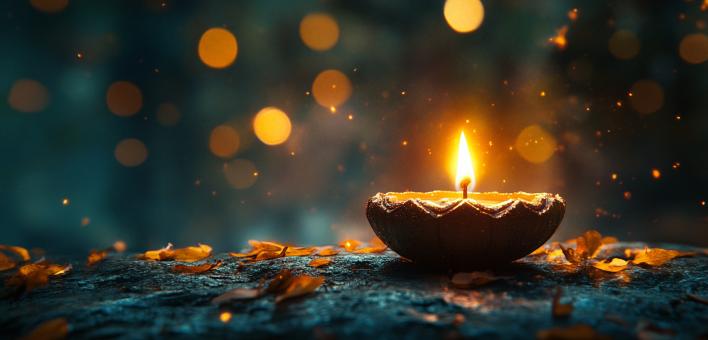 Glowing Diwali Lights Background