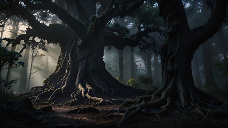 Free stock image of Blackened Tree in Dark Forest created by Infinity Focus