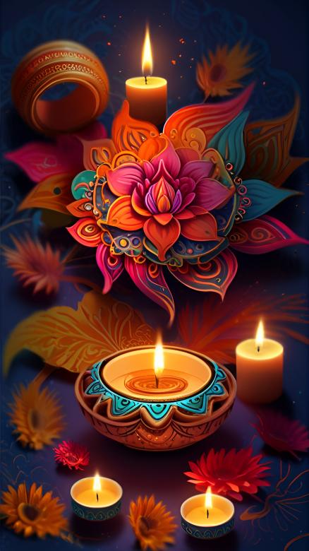 Free stock image of Vibrant Happy Diwali Celebration Artwork created by Infinity Focus