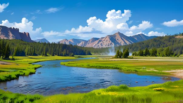 Majestic Yellowstone Landscape