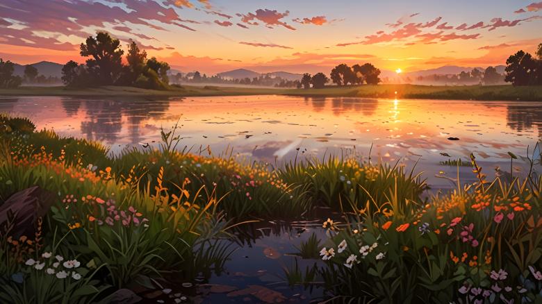 Free stock image of Tranquil Lakeside Sunset Reflection created by Infinity Focus