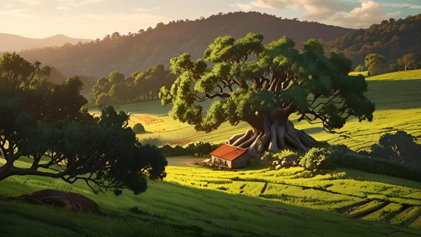 Amanhecer no Campo com Oliveira