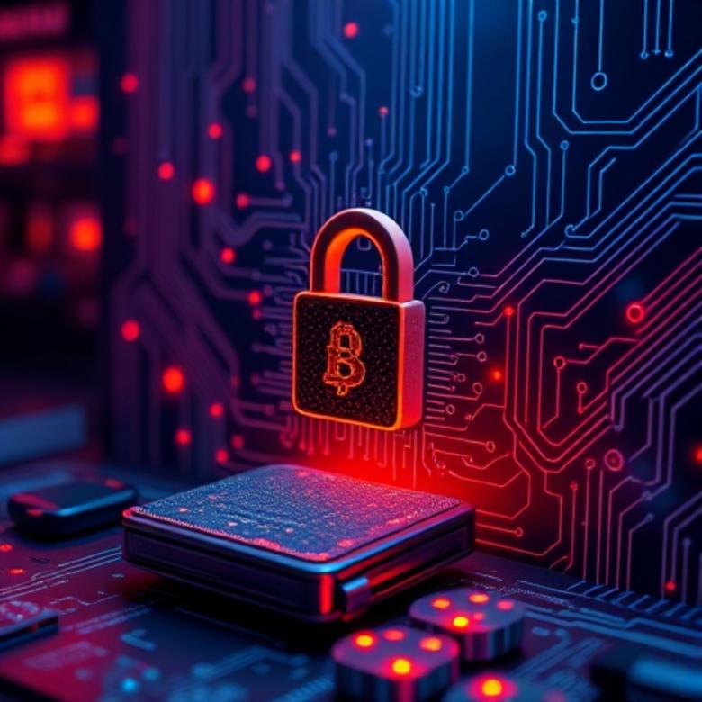 Free stock image of AI cybersecurity defense system blocking a crypto wallet breach created by William David 