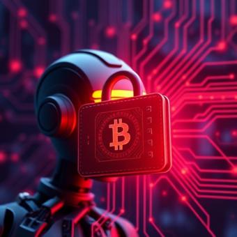 AI cybersecurity defense system blocking a crypto wallet breach
