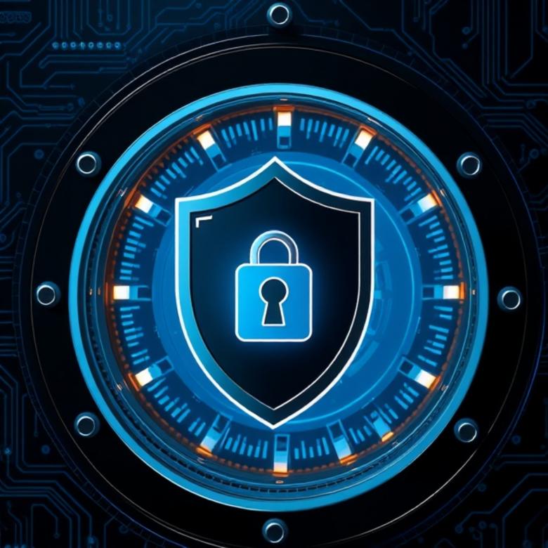Free stock image of Cybersecurity shield protecting a blockchain ledger in a digital vault created by William David 