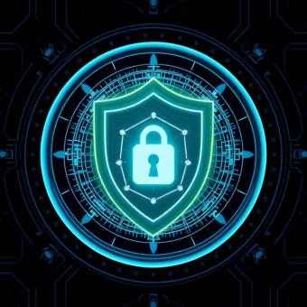 Cybersecurity shield protecting a blockchain ledger in a digital vault