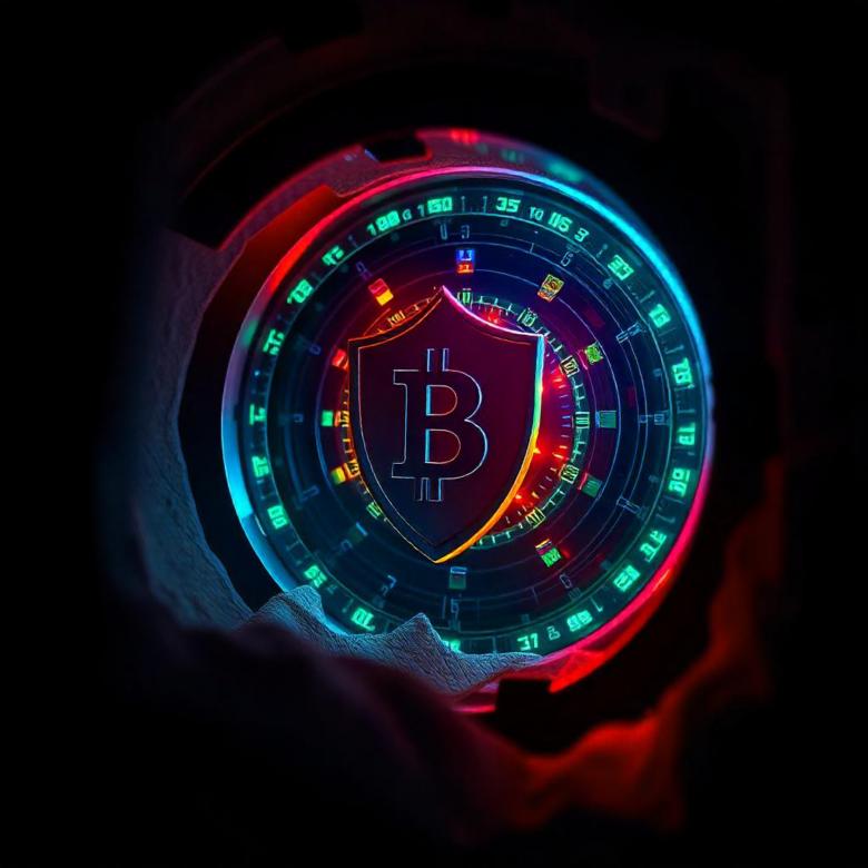 Free stock image of Cybersecurity shield protecting a blockchain ledger in a digital vault created by Adedokun Joel