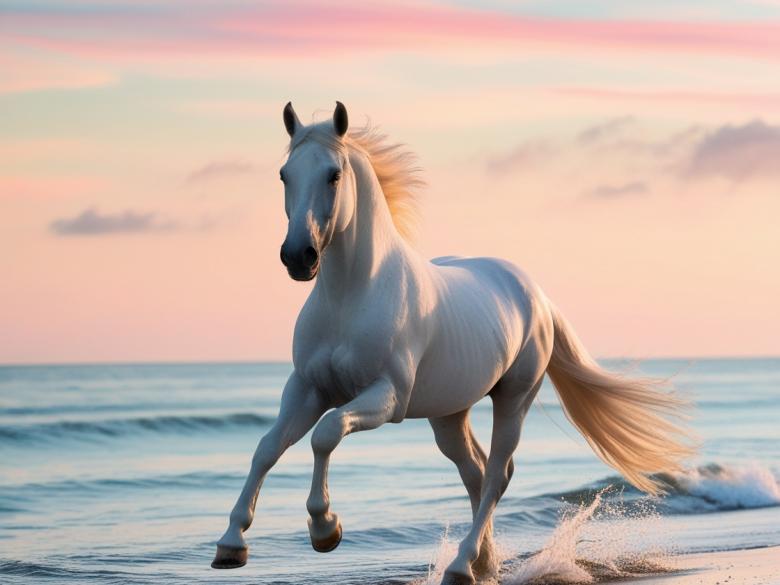 Free stock image of White horse at the beach created by Gyovanna Campagna