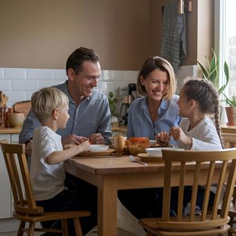 Family eating at the table 