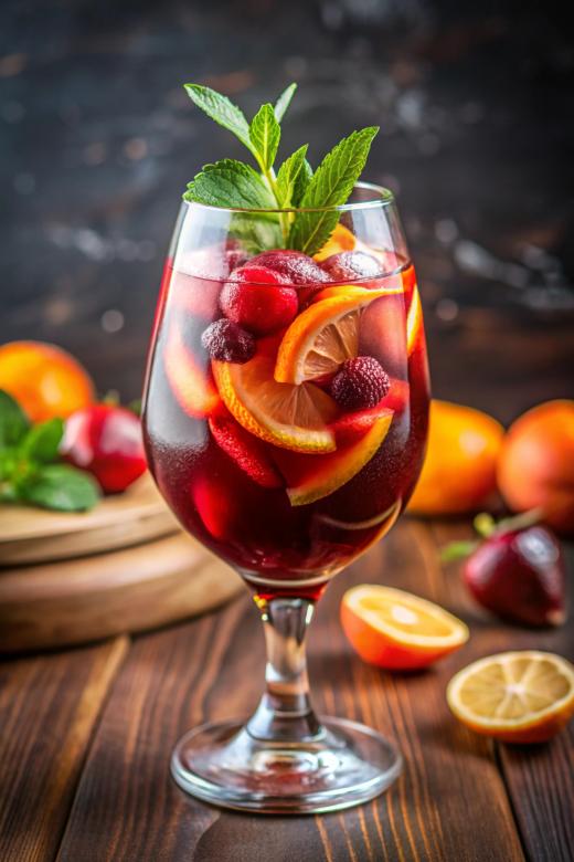 Free stock image of Delicious sangria cocktail held in hand created by image stock