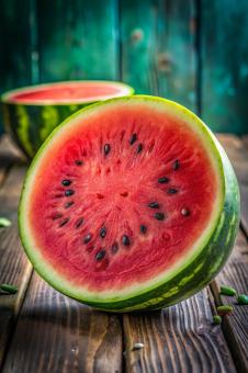 Aesthetic cut watermelon fruit background