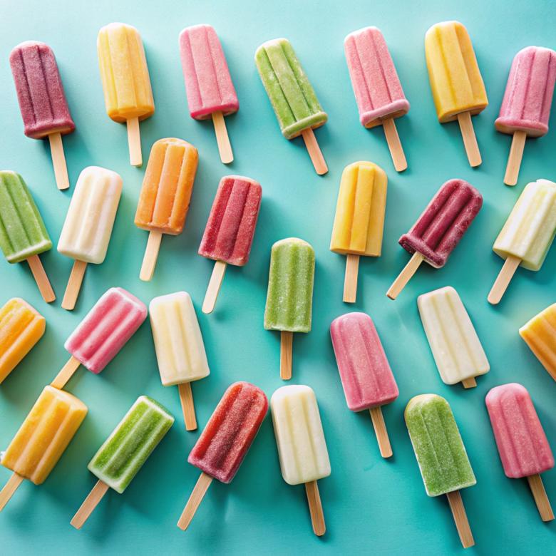 Free stock image of Top view over ice cream popsicles created by image stock