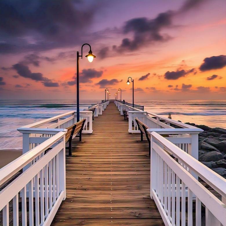 Free stock image of Twilight Tranquility on the Pier created by Mohammad Arman Ali 