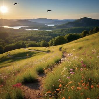 Golden Path Through Wildflower Hills