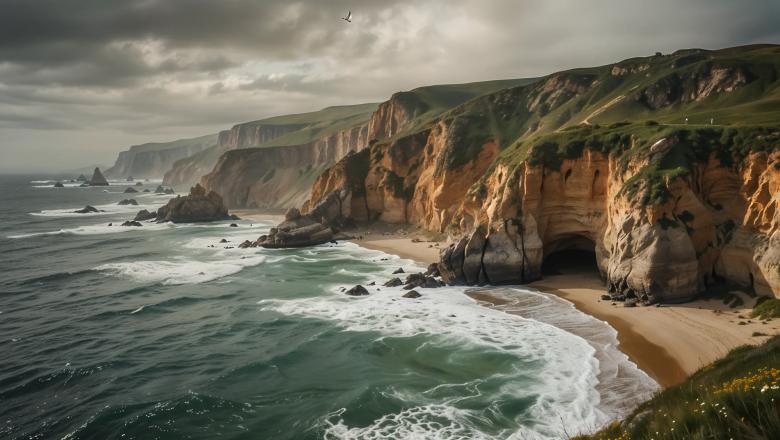 Free stock image of Rugged Coastal Cliffs and Beach created by Infinity Focus