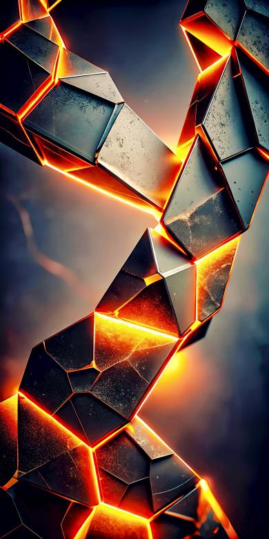 Free stock image of Abstract Interconnected Geometric Structure with Fiery Orange Glow	 created by Sohel Tanwar 