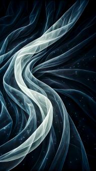 Abstract Energetic Flowing Light Ribbons on Dark Background	