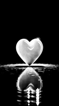 A Glowing Heart Reflected in Dark Water Art	