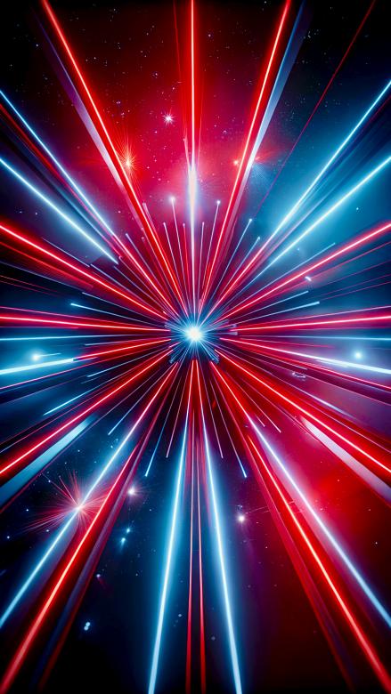 Free stock image of Dazzling Red and Blue Laser Light Show Exploding into a Galactic Tunne created by Sohel Tanwar 