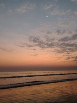 A quite beautiful beach at dusky evening 